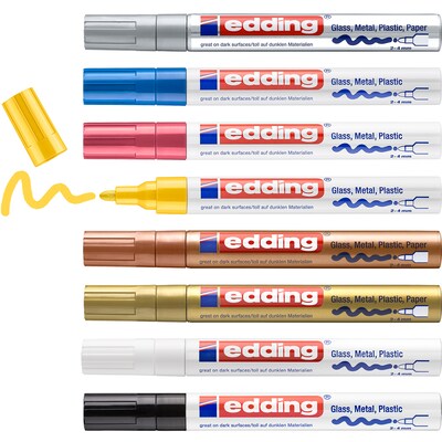 edding 750 Series Oil Based Gloss Paint Marker, Assorted Colors, 8/Pack (EDD47508999)
