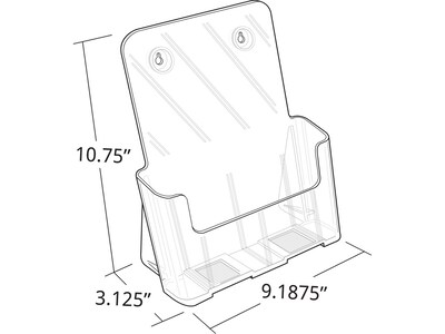 Azar Brochure Holder, 8.5" x 11", Vertical, Desktop/Wall, Clear Plastic, 2/Pack (252384)