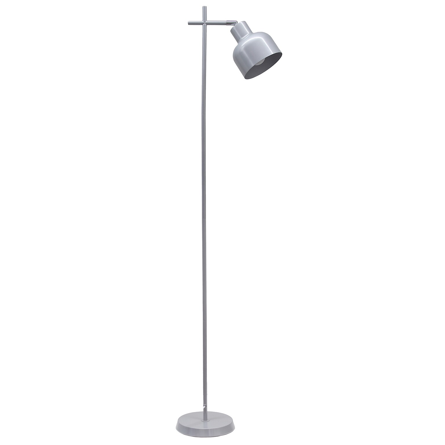 Simple Designs Sleek Essentials 54.72 Metal Floor Lamp with Round Shade, Gray (LF1051-GRY)