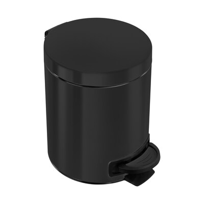 NineStars Stainless Steel Indoor Step-On Trash Can, 1.3 Gallons, Matte Black (SOT-5-1MB)
