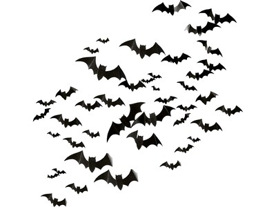 Amscan Bat Halloween Cutouts, Black, 50/Pack (191346)