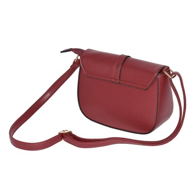 Nicci Cross-Body Bag with Buckle, Burgundy (CBM2304450-BRG)