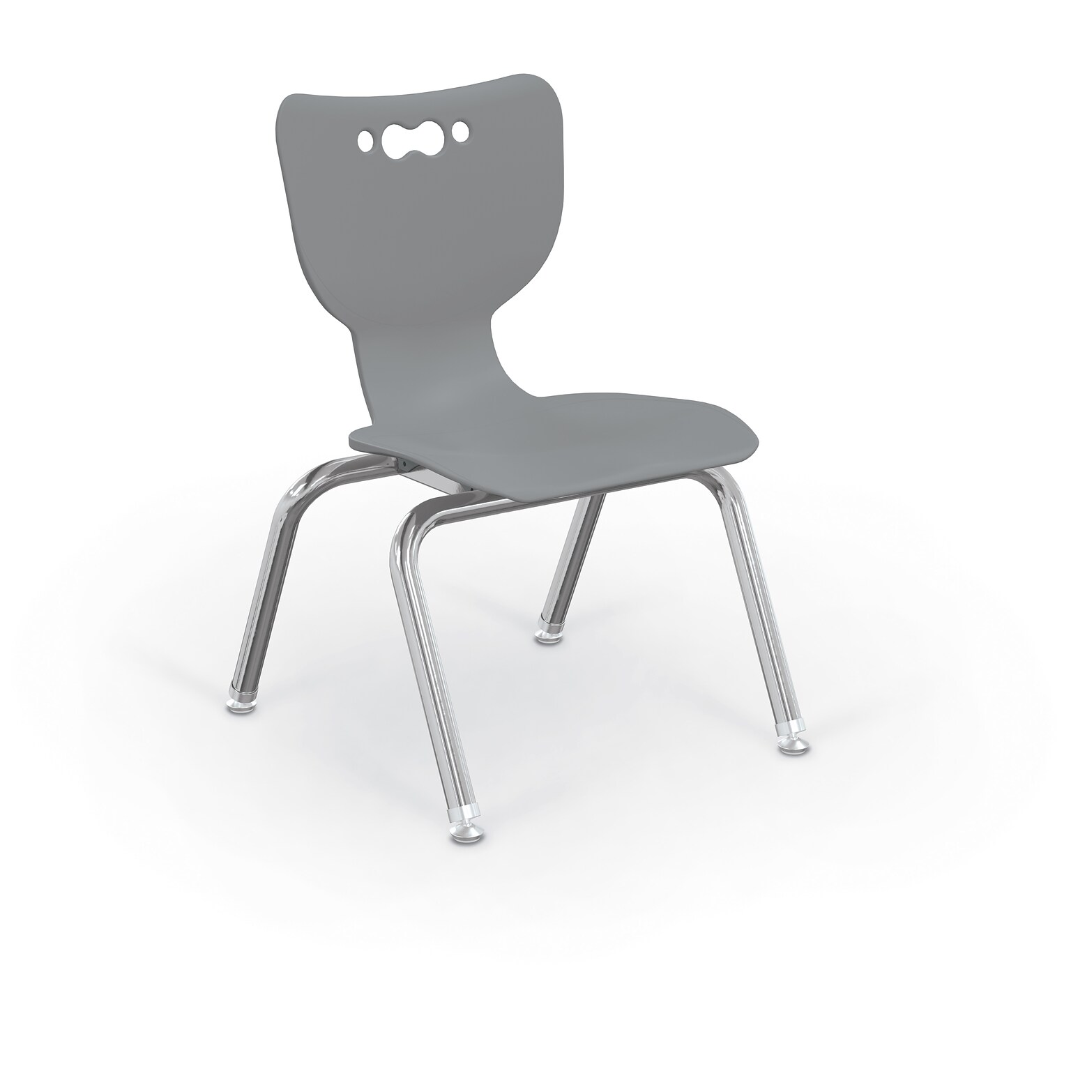 MooreCo 12 Hierarchy Student Chair with 4 Legs, Grey/Chrome Base (703673595322)