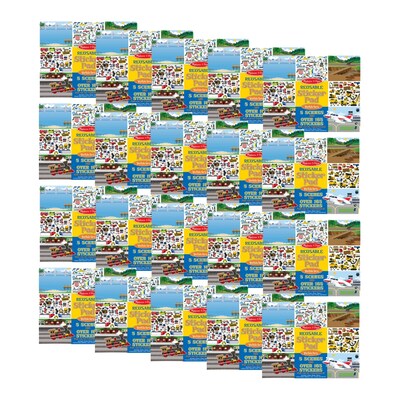 Melissa & Doug Vehicles Reusable Sticker Pad, Multicolored, 20/Pack (51160-CASE)