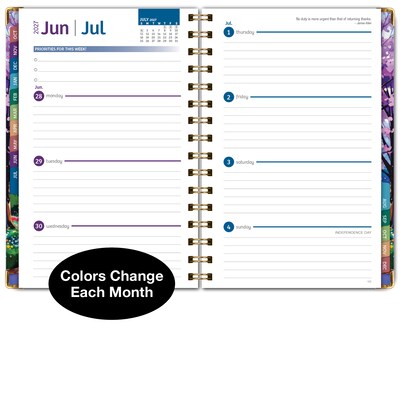 2027 Excello Brands 6" x 8" Weekly & Monthly Standard Planner, Paperboard Cover, Watercolor Tree (FSHN-CY27-58-43)