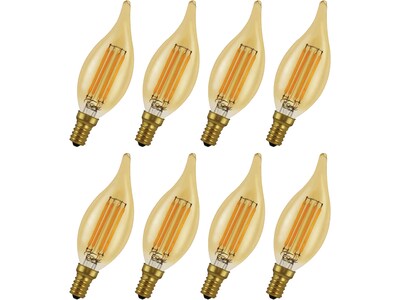 Viribright 4.5-Watts Warm White LED Bent Candle Flame Bulb, 8/Box (450137-ES)