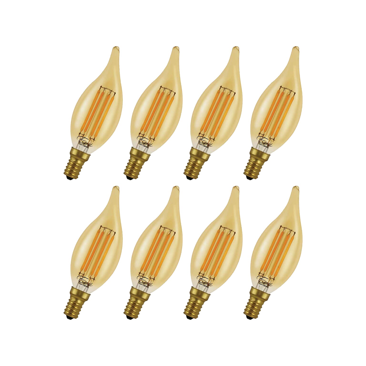 Viribright 4.5-Watts Warm White LED Bent Candle Flame Bulb, 8/Box (450137-ES)