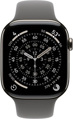 Apple Watch Series 11 GPS + Cellular Smartwatch, 42mm, Natural Titanium Case, Stone Gray Sport Band, Medium/Large (MF8N4LW/A)