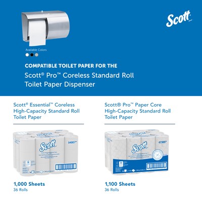 Scott Coreless Double Roll Bath Tissue Dispenser, Stainless Steel (09606)