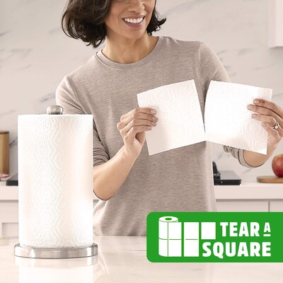 Brawny Tear-A-Square Paper Towels, 3-ply, 76 Sheets/Roll, 8 Rolls/Pack (446005)
