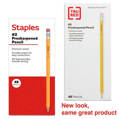 Staples Pre-Sharpened Wooden Pencil, 2.2mm, #2 Medium Lead, 48/Pack (ST62808-CC)