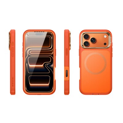 i-Blason Ares Flip Magsafe  Rugged Case for iPhone 17 Pro, Shock Absorbing, Coral (iPhone2025Pro-AreFlip-GSSP-Coral)