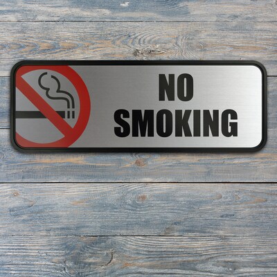 Cosco No Smoking Wall Sign, Silver/Red (098207)