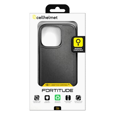 cellhelmet Fortitude Series MagSafe Phone Case for iPhone 16 Pro, Shock Absorbing, Onyx Black (CF-106-BLK)