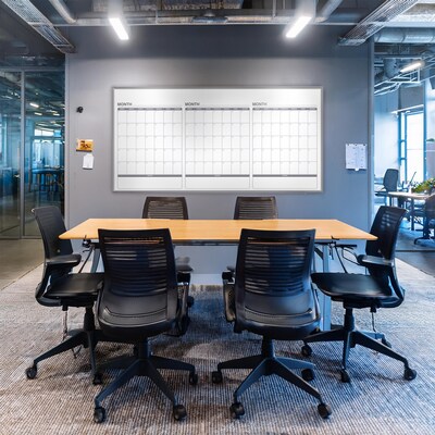 Ghent Magnetic Porcelain Dry-Erase Calendar Whiteboard, Aluminum Frame, 6 x 4 (GRPM333M-46)