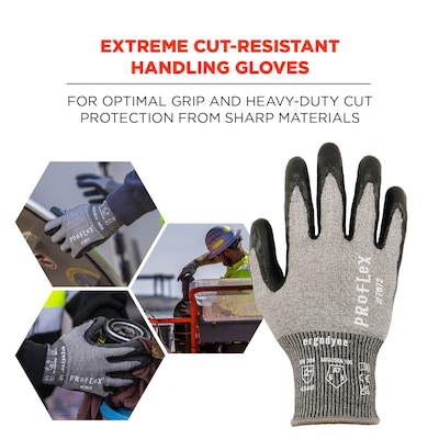 Ergodyne ProFlex 7072 Nitrile Coated Cut-Resistant Gloves, ANSI A7, Gray, XL, 1 Pair (10315)