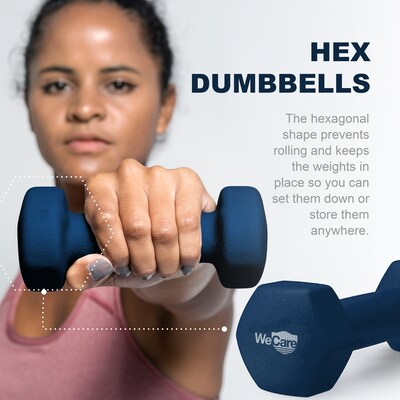 WeCare Fitness Neoprene Coated 2 Lbs Dumbbells for Non-Slip Grip 2/Set (WDN100002)