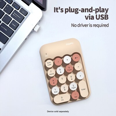 SaharaCase Retro Wireless Numeric Keypad, Sand Beige (KB44)