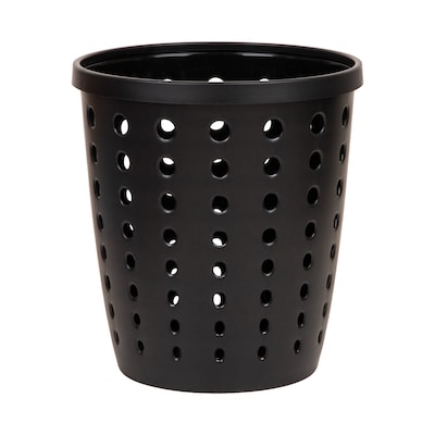 Staples Plastic Trash Can, 2.8 Gallon, Black (ST63898)