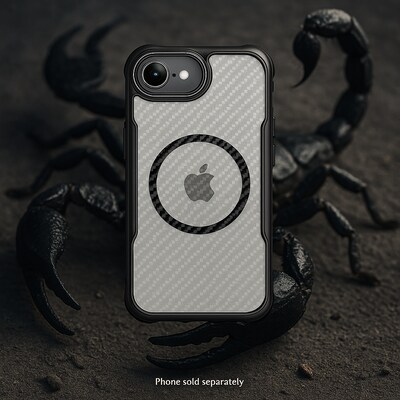 SaharaCase Venture Series MagSafe Phone Case for iPhone 16e, Shock Absorbing, Scorpion Black (CP00821)