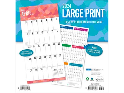 2023-2024 BrownTrout Large Print 12" x 12" Academic & Calendar Monthly Wall Calendar (9781975467227)