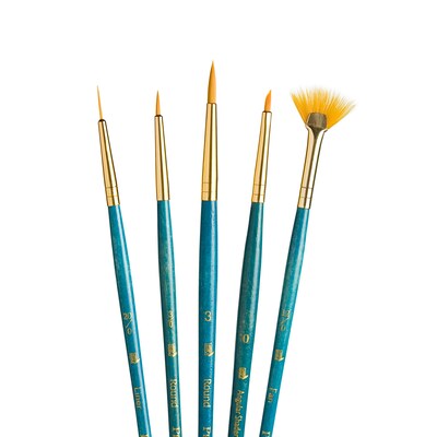 Princeton RealValue Mixed Media Synthetic Taklon Variety Brush Set, Blue, 4/Set, 3 Sets/Bundle (PBXPR9170-3)