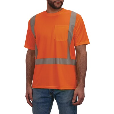 Ergodyne GloWear 8282 High Visibility Short Sleeve T-Shirt, ANSI Type R Class 2, Orange, X-Large (21855)