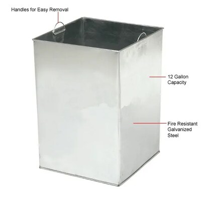 Global Industrial Stone Panel Trash Sand Urn, 12 Gallon Capacity, 13-1/2"W x 13-1/2"D x 32"H, Brown (239577BN)