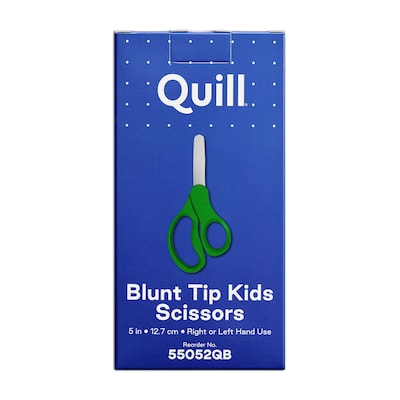 Quill Brand® 5" Kids Blunt Tip Stainless Steel Scissors, Straight Handle, Right & Left Handed (55052QB)