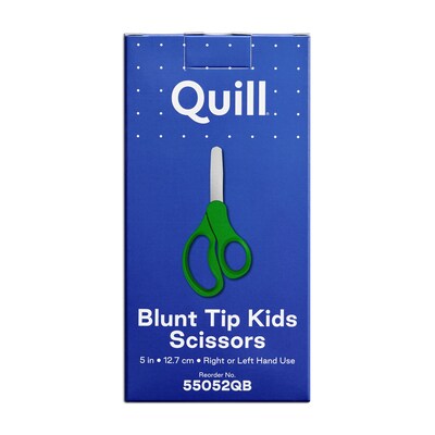 Quill Brand® 5" Kids Blunt Tip Stainless Steel Scissors, Straight Handle, Right & Left Handed (55052QB)