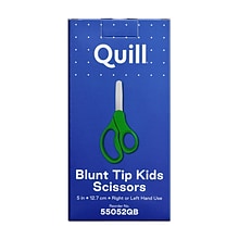 Quill Brand® 5 Kids Blunt Tip Stainless Steel Scissors, Straight Handle, Right & Left Handed (55052