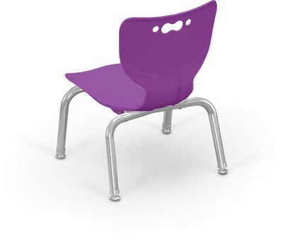 MooreCo 10" Hierarchy Student Chair with 4 Legs, Purple/Chrome Base (703673561822)