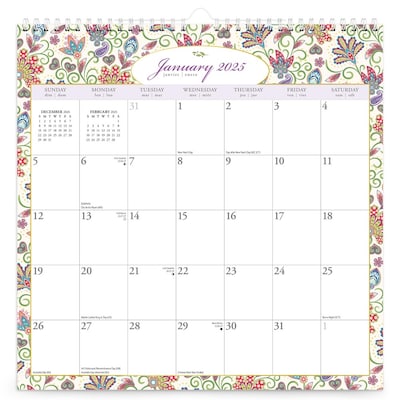 2025 BrownTrout Tuscan Delight 12 x 12 Monthly  Wire-O Wall Calendar (9781975478513)