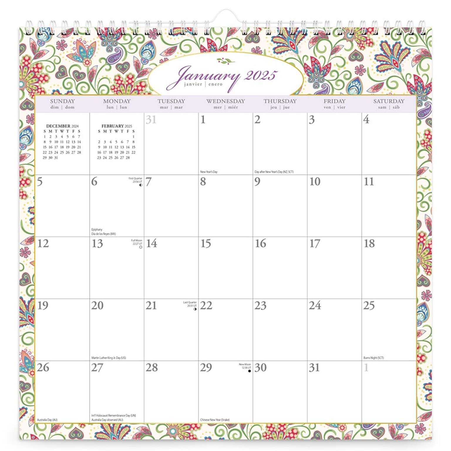 2025 BrownTrout Tuscan Delight 12 x 12 Monthly  Wire-O Wall Calendar (9781975478513)