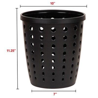 Staples Plastic Trash Can, 2.8 Gallon, Black (ST63898)