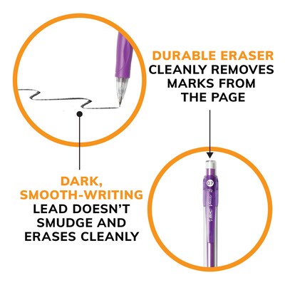 BIC Velocity Mechanical Pencil, 0.7mm, #2 Hard Lead, 12/Pack (MV711-BLK)