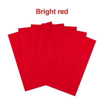 Staples 65 lb. Cardstock Paper, 8.5" x 11", Bright Red, 250 Sheets/Pack (91959)