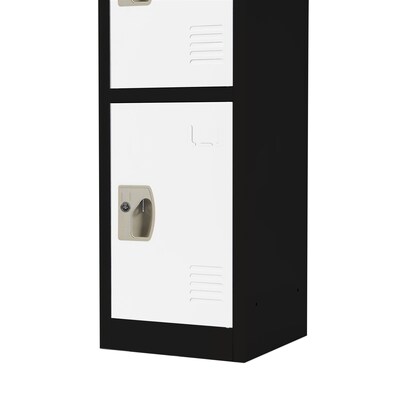 AdirOffice 72" 4-Tier Black and White Storage Locker (ADI629-204-B-W)