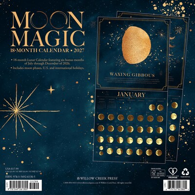 2027 Willow Creek Moon Magic 12 x 12 Monthly Wall Calendar, Assorted Colors (61305)