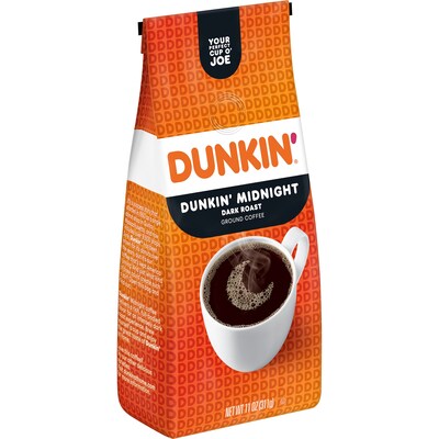 Dunkin Midnight Ground Coffee, Dark Roast, 11 oz., Each (SMU00076)