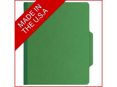 Medical Arts Press Pressboard Classification Folder, 2 Dividers, 2" Expansion, Letter Size, Moss Green, 10/Box