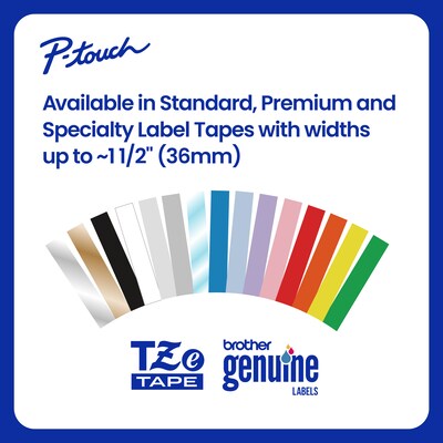 Brother P-touch TZe-131 Laminated Label Maker Tape, 1/2" x 26-2/10', Black on Clear, 2/Pack (TZe-1312PK)