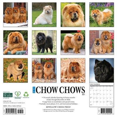 2027 Willow Creek Chow Chows 12 x 12 Monthly Wall Calendar (59708)