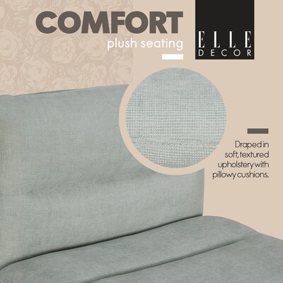 Elle Decor Ariana Armless Ergonomic Fabric Swivel Computer and Desk Chair, Mint Blue (60121-MBLU)