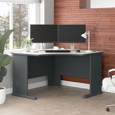 Bush Business Furniture Cubix 48"W Corner Desk, Slate/White Spectrum (WC8427A)