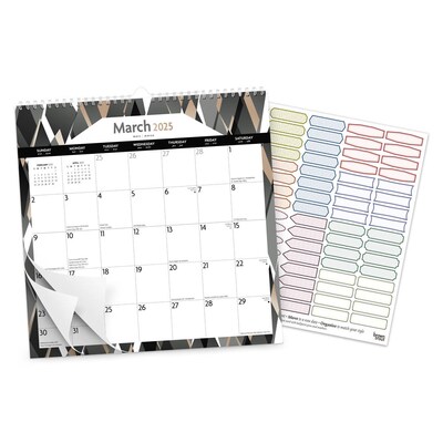 2025 BrownTrout Ebony and Ivory 12 x 12 Monthly  Wire-O Wall Calendar (9781975478490)
