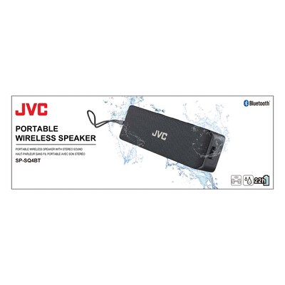 JVC True Wireless Bluetooth Portable Stereo Speaker, Waterproof, Black (SPS-Q4BT)