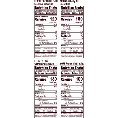 Hershey Dark Chocolate Lovers Snack Size Assorted Dark Chocolate Candy Party Pack, 23.9 oz. (HEC99995)