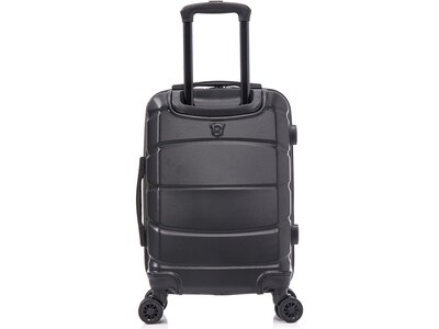 DUKAP Sense 20" Hardside Suitcase, 4-Wheeled Spinner, TSA Checkpoint Friendly, Black (DKSEN00S-BLK)
