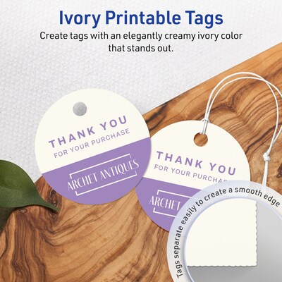 Avery 2 Diameter  Blank Price & Merchandise Tags, Ivory, 300/Carton (95290-MIT25)